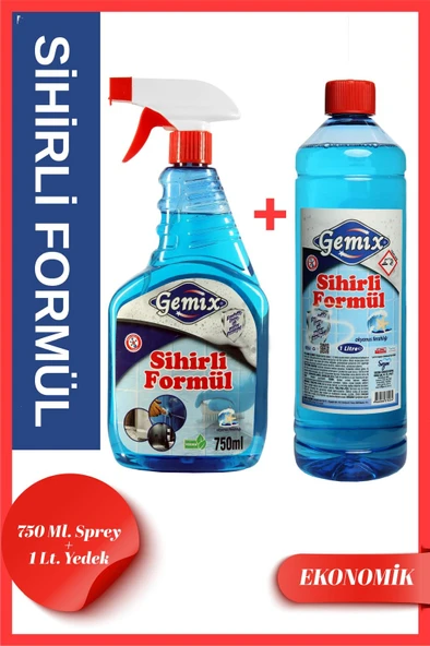Gemix Derz Temizleyici Sihirli Formül Mavi Su 750 ml + 1000 ml ürün görseli 1