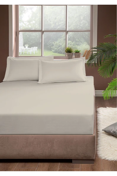Pierre Cardin Pamuk Lastikli Çarşaf 120x200 BEJ ürün görseli 1