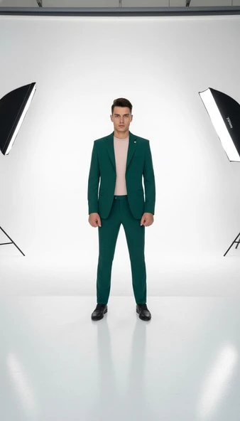 Erkek  Tek Düğme Slim Fit Takım Elbise - Şık Ofis ve Davet Kombini ürün görseli 1