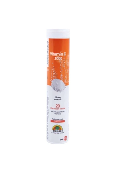 Sunlife Vitamin C 1000 Mg 20 Efervesan Tablet ürün görseli 1
