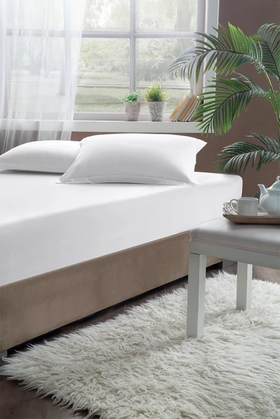 Pierre Cardin Pamuk Lastikli Çarşaf 120x200 Beyaz ürün görseli 1