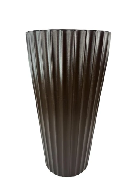 Kahverengi Lilyum Model Vazo Dekoratif Plastik Saksı 57cm 9 Litre İç Hacim Estetik ve Modern Tasarım ürün görseli 1