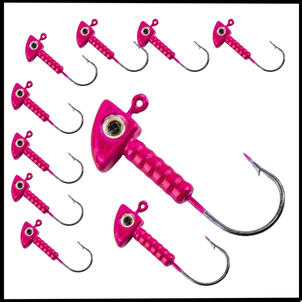 Uyguna-Yakala  7 Gr - Pembe -Kurşunlu  Olta İğnesi Zoka -10 Adet ALA.237 ürün görseli 1