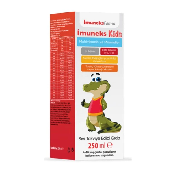 Imuneks Kids Multivitamin ve Mineraller İçeren Sıvı Takviye Edici Gıda 250 ml ürün görseli 1