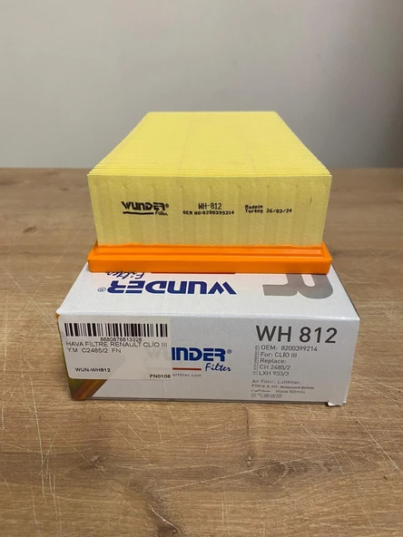 Wunder WH812 Hava Filtresi 8200437229  Renault Clıo Iıı 1.2 - 1.4 - 1.6 Nıssan Cube 1.5 Juke 1.5 Mıcra Iıı 1.5 Mıcra Iv 1.5 Note 1.3 ürün görseli 1