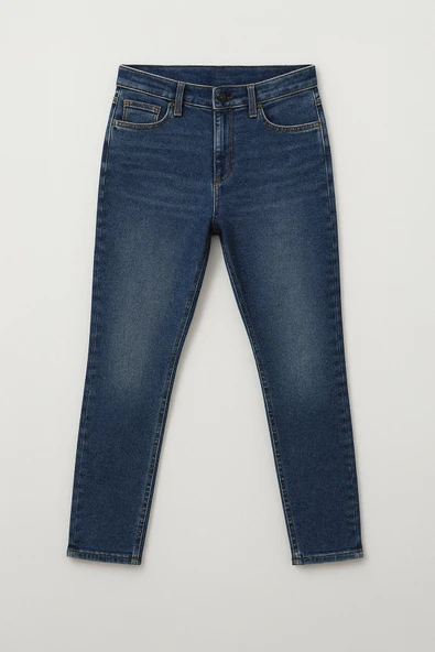 Kadın Likralı Skinny Fit Dar Paça Mavi Jean Pantolon ürün görseli 1