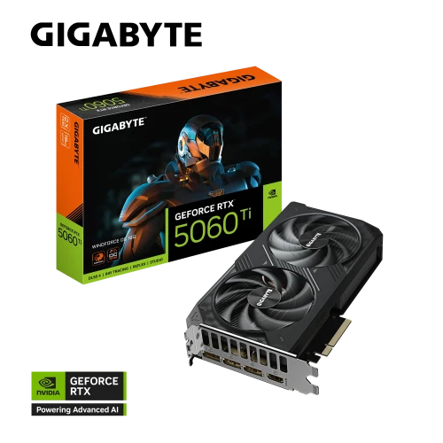 GIGABYTE GV-N506TWF2OC-16GD, RTX5060TI, WINDFORCE OC, 16Gb, GDDR7, 128BIT, 2 Fanli, 1xHDMI, 3xDP, GAMING Ekran KARTI ürün görseli 1