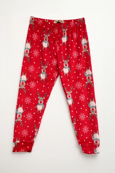 Erkek Çocuk Yumuşak Kadife Dokulu Kırmızı Pijama Altı ürün görseli 1