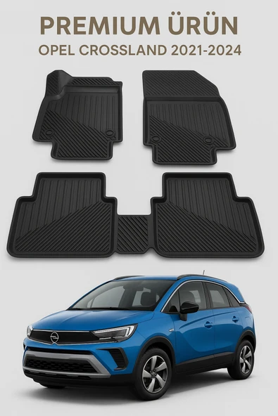 Black Gold Opel Crossland 2021-2024 3D Havuzlu Oto Paspas Premium ürün görseli 1