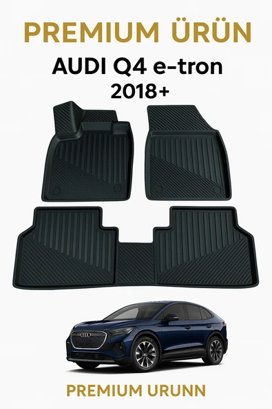 Black Gold Audi Q4 e-Tron 2018+ Uyumlu 3D Oto Paspas Premium ürün görseli 1