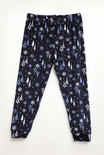 Erkek Çocuk Yumuşak Kadife Dokulu Lacivert Pijama Altı ürün görseli 1