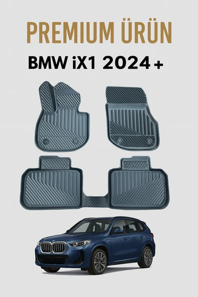 Black Gold Bmw İx1 2024+ Uyumlu 3D Oto Paspas Premium ürün görseli 1