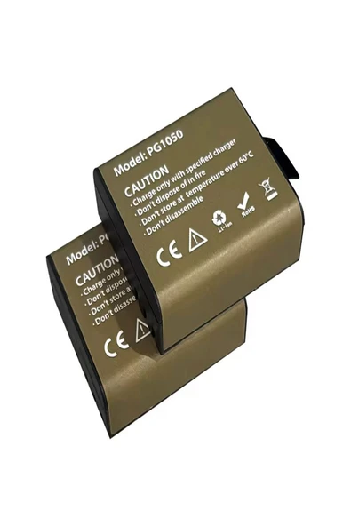 ULTRATEKNO 2 Adet Pg1050 Batarya Eken Aksiyon Kamera Bataryası 3.7v 1050mah 3.885wh ürün görseli 1