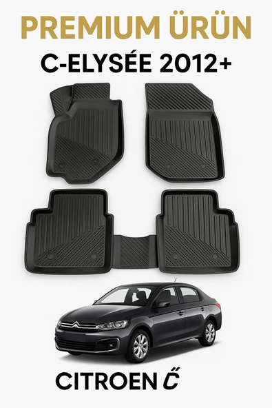 Black Gold Citroën C-Elysee 2012+ 3D Havuzlu Oto Paspas Premium ürün görseli 1