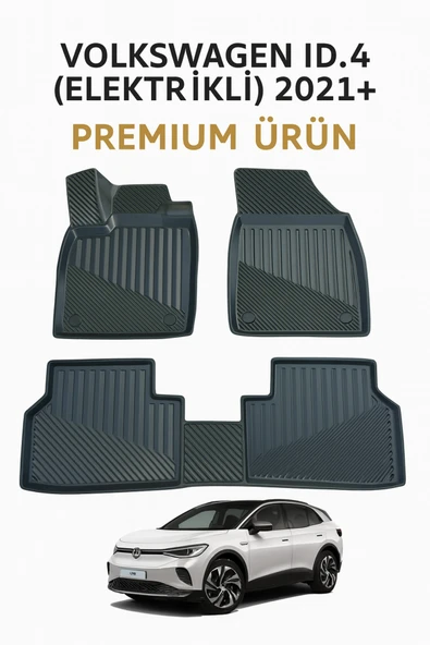 Black Gold Volkswagen ID4 Elektrikli 2021+ Uyumlu 3D Oto Paspas Premium ürün görseli 1