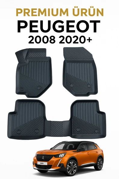 Black Gold Peugeot 2008 2020+ Uyumlu 3D Oto Paspas Premium ürün görseli 1