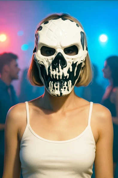 Beysüs Cadılar Bayramı Halloween Dark Fang Maske Siyah Beyaz ürün görseli 1