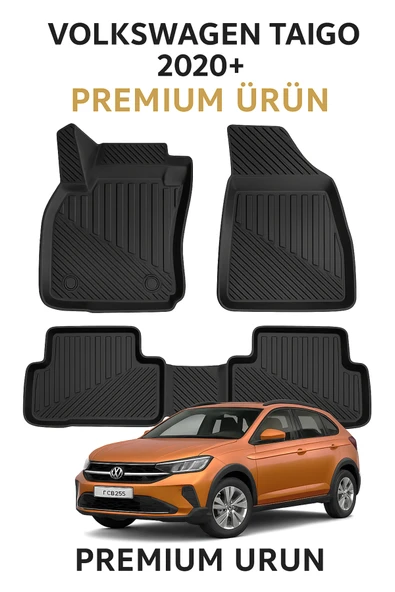 Black Gold Volkswagen Taigo 2020+ Uyumlu 3D Oto Paspas Premium ürün görseli 1