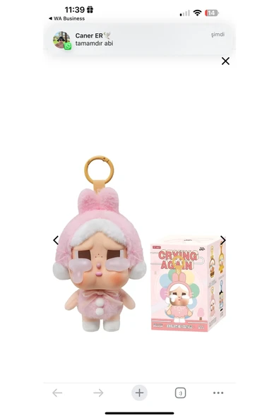 PTTAVM: Pop Mart Crying Again Cry Baby Çanta Charmı Aksesuar-1Adet
