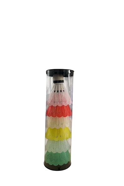 Badminton Topu 6’lı Yeni Renkli – Renkli Tüy Top Seti ürün görseli 1