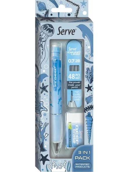 Serve Deep 3'lü Okul Seti Gök Mavi ürün görseli 1