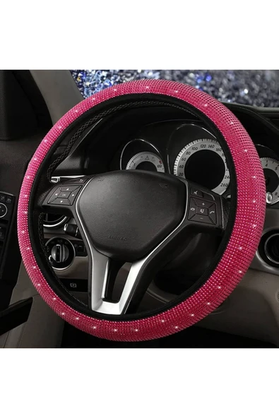 Pembe Taşlı Direksiyon Kılıfı Kadınlara Özel Şıklık! ürün görseli 1