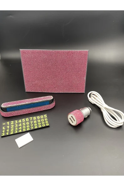 Pembe Taşlı Ruhsat,Numaratör Şarj Set ( Iphone Kablo Hediyeli ) ürün görseli 1