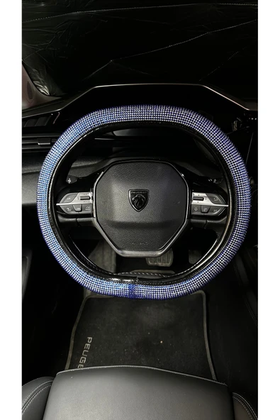 Mavi Taşlı Direksiyon Kılıfı Peugeot Direksiyonlarına Özel Tasarım ürün görseli 1