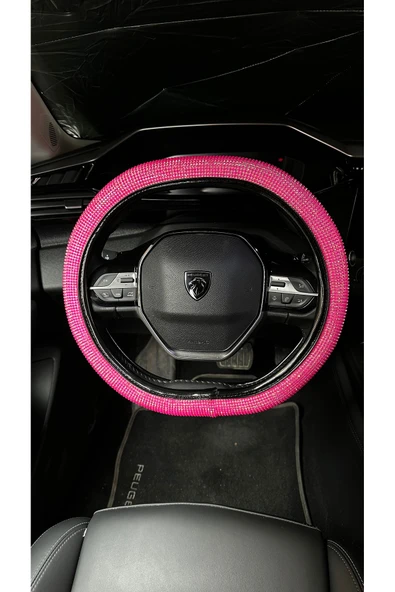 Pembe Taşlı Direksiyon Kılıfı Peugeot Direksiyonlarına Özel Tasarım ürün görseli 1