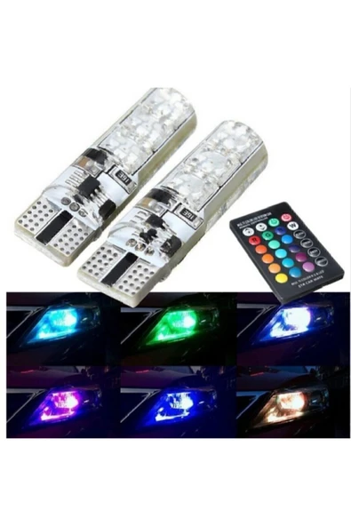 T10 Rgb Kumandalı Park Ampulleri Modlu - Resim 3