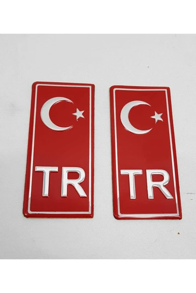 Oto Aksesuar Tr Plaka Stıcker 2'li - Türkiye Plaka Stıcker - Türkiye Plakalık Stickeri ürün görseli 1