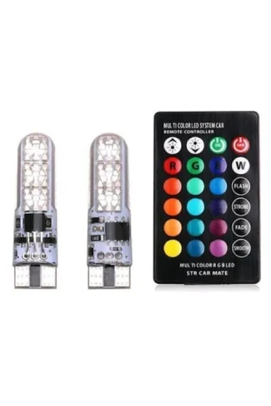 T10 Rgb Kumandalı Park Ampulleri Modlu - Resim 2