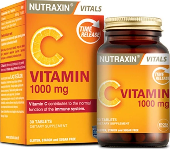 Nutraxin Vitamin C 1000 MG Takviye Edici Gıda 30 Tablet ürün görseli 1