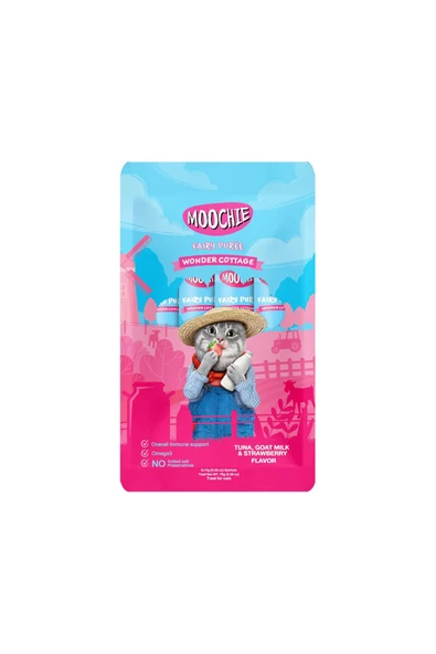 Moochie Sıvı Kedi Ödülü Ton Balığı, Keçi Sütü ve Çilekli - 5 x 15 gr ürün görseli 1