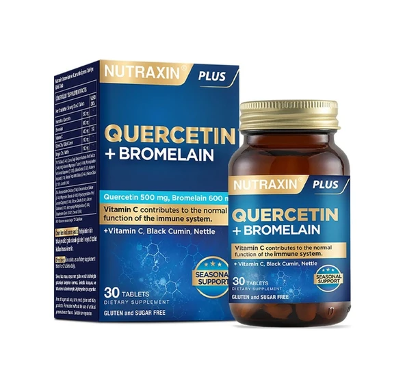 Nutraxin Quercetin + Bromelain 30 Tablet-vitamin C Çörek Otu Is ürün görseli 1