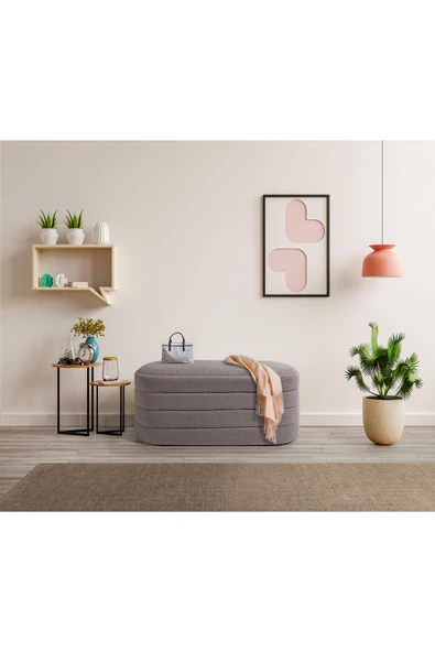 Framgan Framgan Gri Bench Puf - Yatak Ucu Bench - Bench Koltuk - Modern Bench Modelleri - Oturma Bankı Küçük Koltuk ürün görseli 1