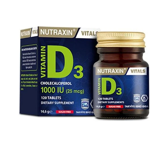 Nutraxin Vitamin D3 1000 IU  120 Tablet ürün görseli 1