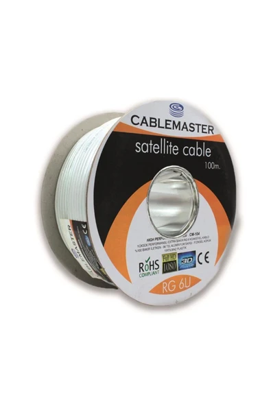 100 Mt 80 Tel Rg6 U4 Extra Bakır Koaksiyel Cm-104 Makaralı Kablo ürün görseli 1