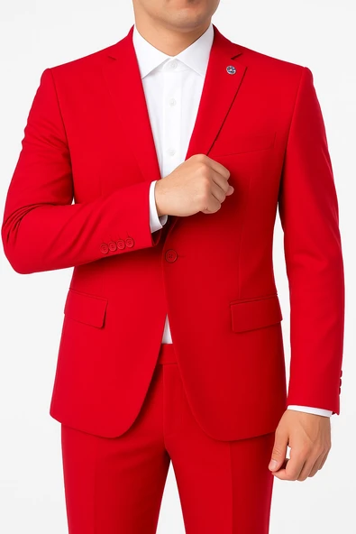 Erkek  Tek Düğme Slim Fit Takım Elbise - Şık Ofis ve Davet Kombini ürün görseli 1