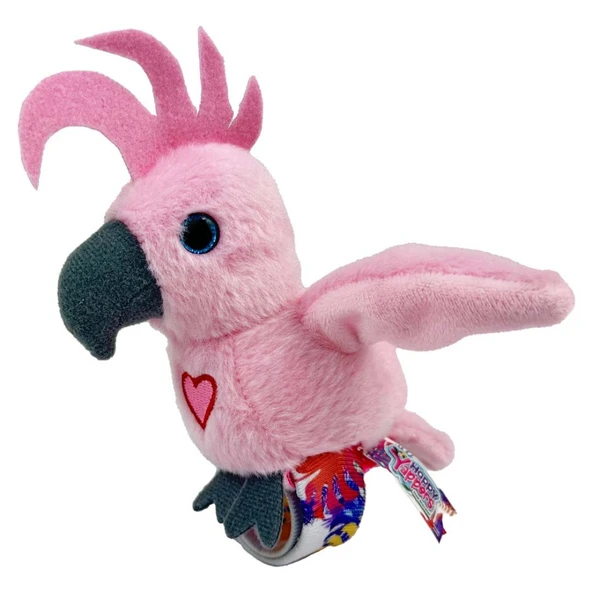 Peluş Ses Tekrarlı Hayvan Bileklik Aksesuar - Pembe Papağan ürün görseli 1