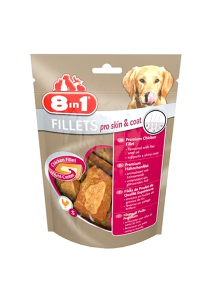 8IN1 Fillets Pro Skin Deri Ve Tüy Sağlığı İçin Köpek Ödül Maması Small 80gr ürün görseli 1