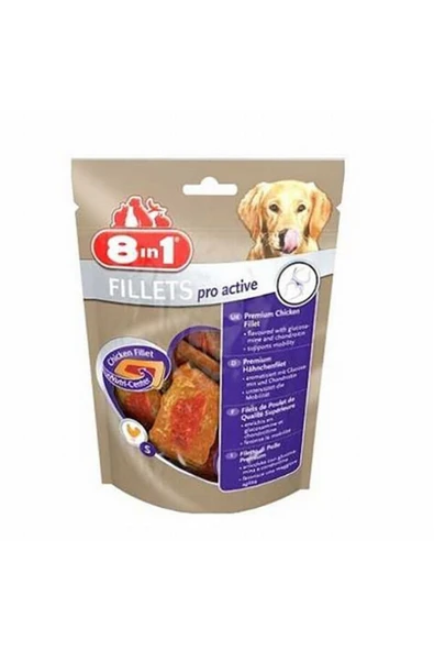 8IN1 Fillets Pro Active Eklem Sağlığı Için Köpek Ödülü Small 80 gr ürün görseli 1