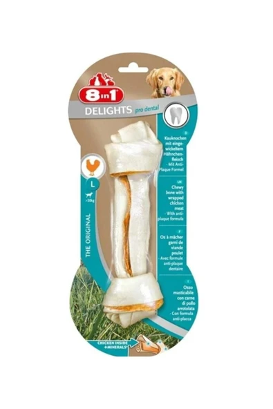 8IN1 Delights Pro Dental Diş Sağlığı için Köpek Ödül Kemiği Tavuklu L ürün görseli 1