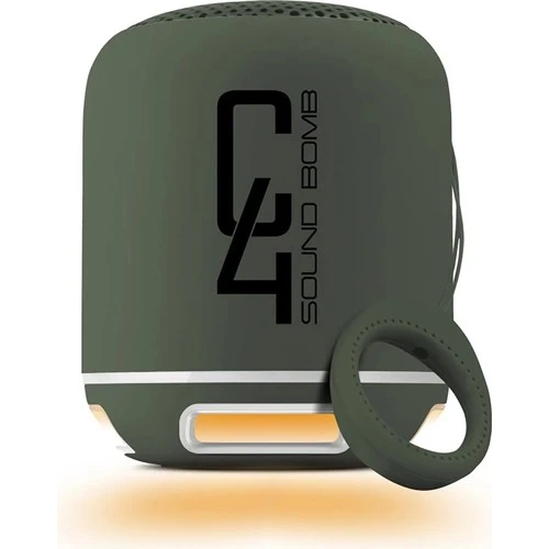 Powewray Yeşil C4 Taşınabilir Bluetooth Hoparlör Ses Bombası Sese Duyarlı Led Işık ürün görseli 1