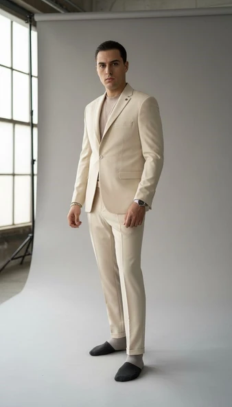 Erkek  Tek Düğme Slim Fit Takım Elbise - Şık Ofis ve Davet Kombini ürün görseli 1