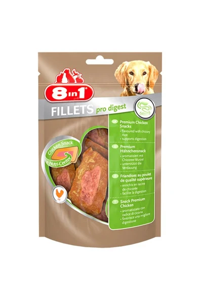 8IN1 Fillets Pro Digest Sindirim Sağlığı için Fileto Köpek Ödül Maması - Tavuklu - 80GR ürün görseli 1