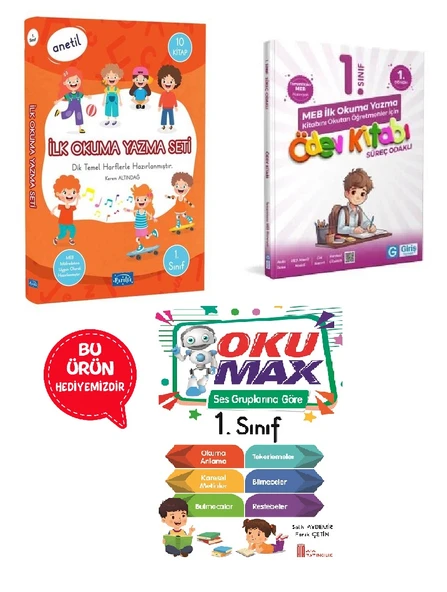 1.Sınıf ANETİL İlk Okuma Dizisi + Ödev Kitabı + Oku max Hediyeli ürün görseli 1
