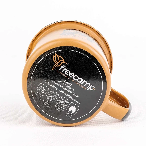 FreeCamp Campers Emaye Mug 350ml-BEJ - Resim 11