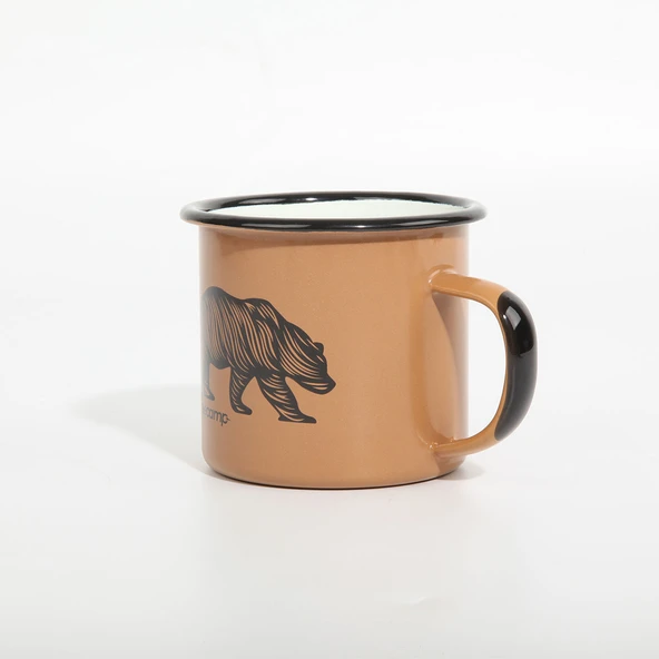 FreeCamp Campers Emaye Mug 350ml-BEJ - Resim 2