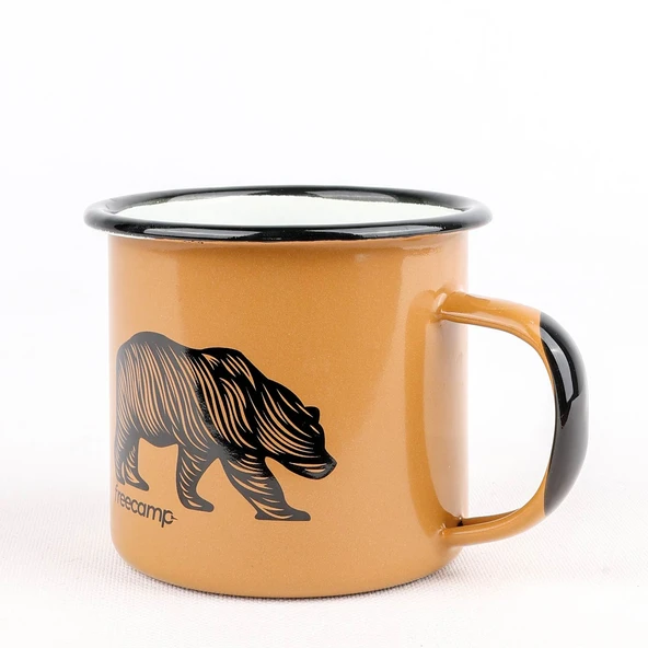 FreeCamp Campers Emaye Mug 350ml-BEJ - Resim 7